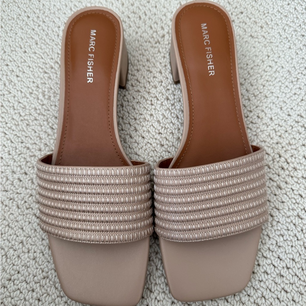 Marc Fisher Nude Block Heels